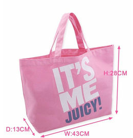 숙녀 슈퍼마켓을 위한 분홍색에 의하여 인쇄되는 화포 끈달린 가방 숙녀 면 핸드백