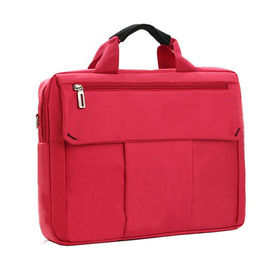 폴리에스테 여자를 위한 튼튼한 노트북 끈달린 가방, 빨강/회색 사업 노트북은 자루에 넣습니다