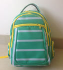 OEM ODM 녹색 백색 폴리에스테 노트북 주머니를 가진 줄무늬 고등학교 책가방